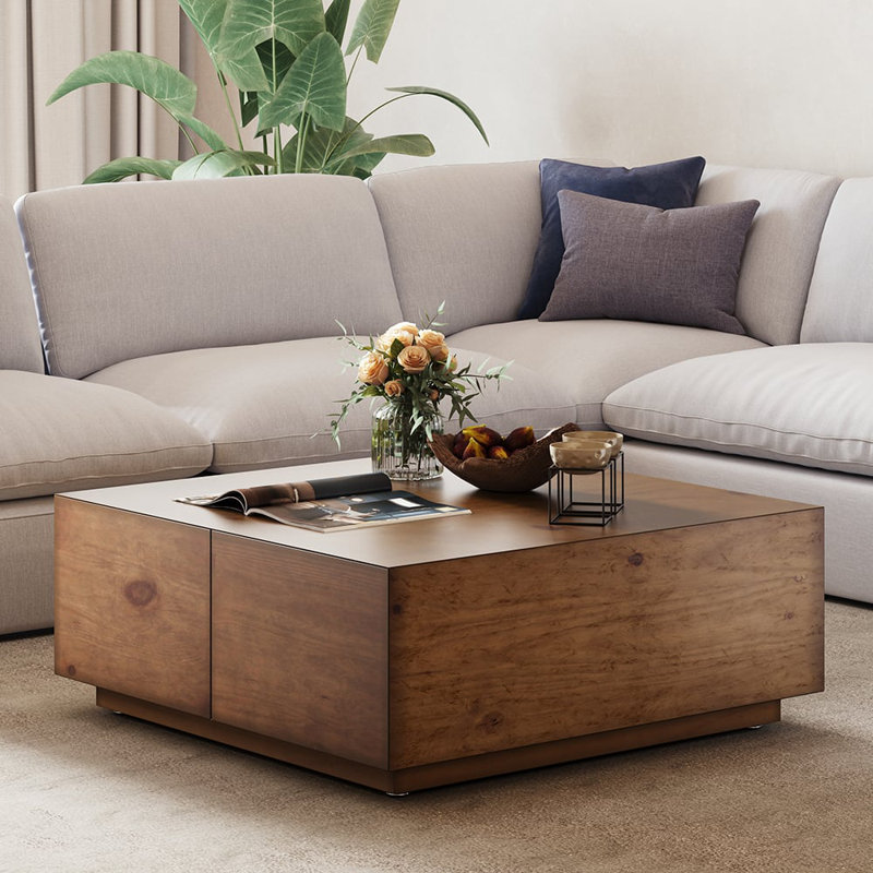 Pedestal square coffee table discount